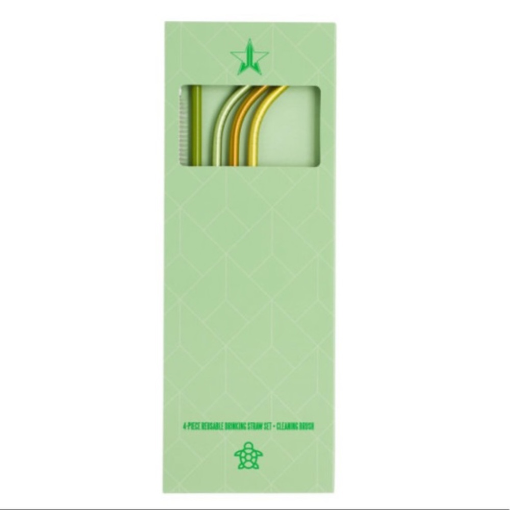 Jeffree Star Green Metal Straw pack NWT